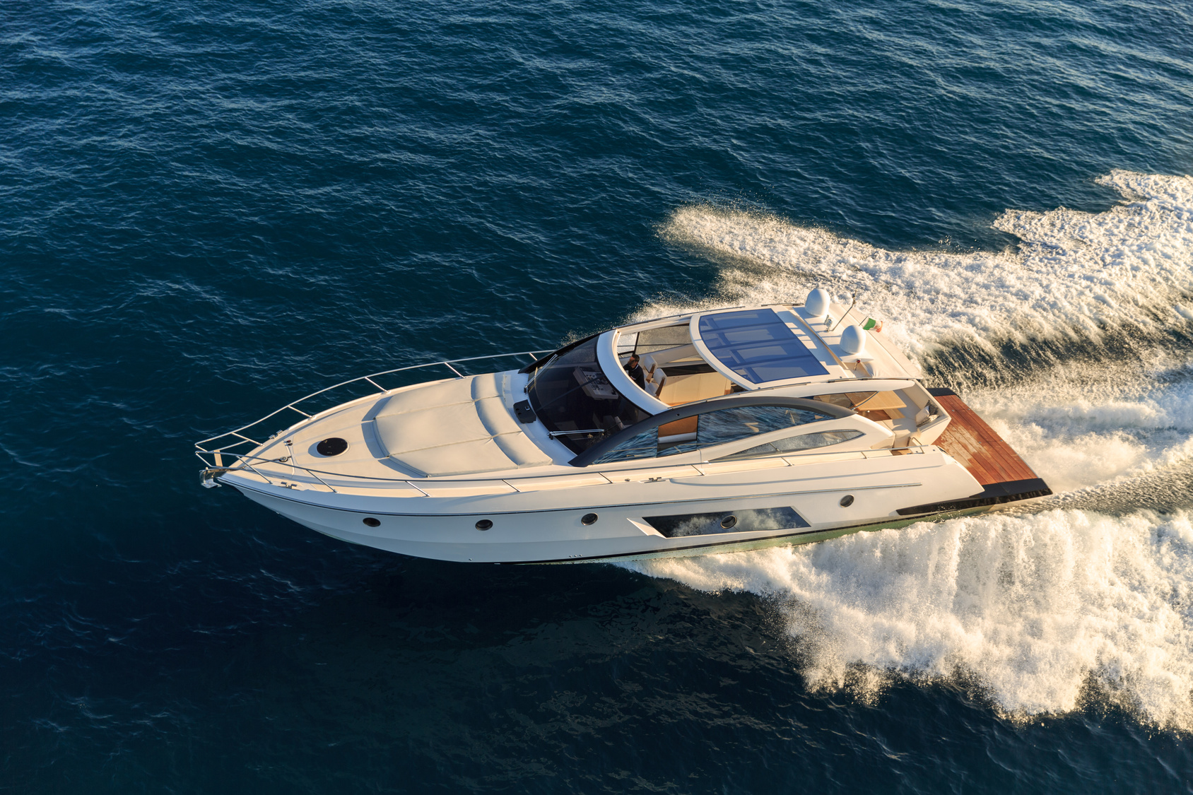 luxury motoryacht in  navigation